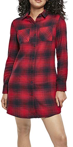 Urban Classics Damen TB3764-Ladies Check Shirt Dress Kleid, darkblue/red, XS von Urban Classics