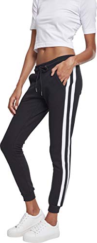 Urban Classics Damen Ladies College Contrast Sweatpants Hose, Black/White/Black, L von Urban Classics