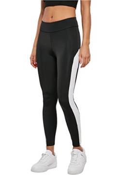 Urban Classics Damen Ladies Color Block Leggings, Black/White, XL von Urban Classics