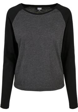 Urban Classics Damen Ladies Contrast Raglan Longsleeve T-Shirt, Charcoal/Black, L von Urban Classics