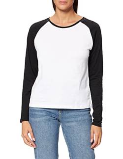 Urban Classics Damen Ladies Contrast Raglan Longsleeve T-Shirt, White/Black, XS von Urban Classics