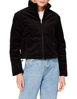 Urban Classics Damen Ladies Corduroy Puffer Jacket Jacken, Black, L von Urban Classics