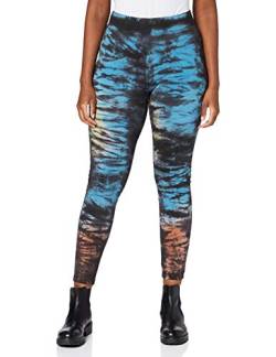 Urban Classics Damen Ladies Cotton Tie Dye High Waist Leggings, Black, L von Urban Classics