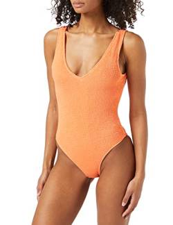 Urban Classics Damen TB3469-Ladies Crinkle High Leg Swimsuit Badeanzug, Papaya, XS von Urban Classics