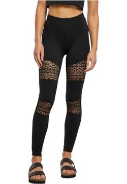 Urban Classics Damen Ladies Crochet Lace Inset Leggings Hose, Black, 5X-Large von Urban Classics