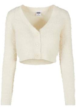 Urban Classics Damen Ladies Cropped Feather Cardigan Strickjacke, Whitesand, 4XL von Urban Classics