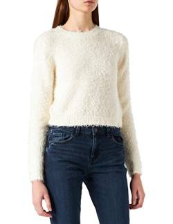 Urban Classics Damen Ladies Cropped Feather Sweater Sweatshirt, whitesand, 4XL von Urban Classics