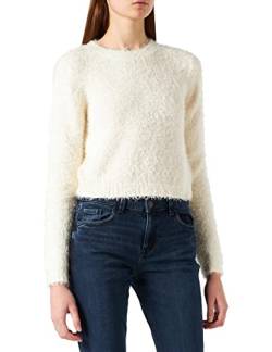 Urban Classics Damen Ladies Cropped Feather Sweater Sweatshirt, whitesand, XL von Urban Classics