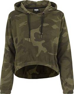 Urban Classics Damen Ladies Cropped Hoody Kapuzenpullover, Olive Camo, XS von Urban Classics