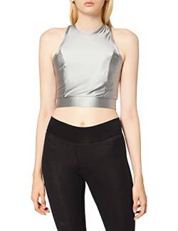 Urban Classics Damen Ladies Cropped Shiny Top T-Shirt, darksilver, L von Urban Classics