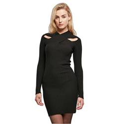 Urban Classics Damen Ladies Crossed Rib Knit Dress Kleid, Black, XL von Urban Classics