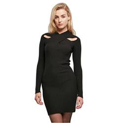 Urban Classics Damen Ladies Crossed Rib Knit Dress Kleid, Black, XS von Urban Classics