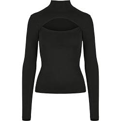 Urban Classics Damen Ladies Cut-Out Turtleneck Longsleeve T-Shirt, Black, XL von Urban Classics