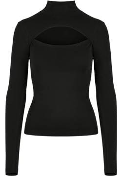 Urban Classics Damen TB4513-Ladies Cut-Out Turtleneck Longsleeve T-Shirt, Black, XXL von Urban Classics