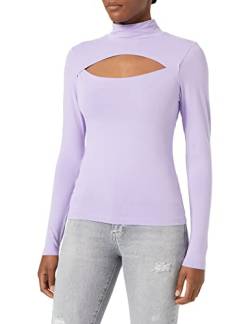 Urban Classics Damen Ladies Cut-Out Turtleneck Longsleeve T-Shirt, Lavender, 3XL von Urban Classics