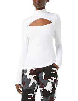Urban Classics Damen Ladies Cut-Out Turtleneck Longsleeve T-Shirt, White, L von Urban Classics