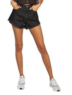 Urban Classics Damen Ladies Denim Hotpants Shorts, Black Washed, 28 von Urban Classics