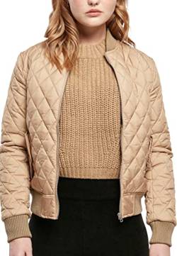 Urban Classics Damen Ladies Diamond Quilt Nylon Jacket Jacke, unionbeige, L von Urban Classics