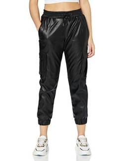 Urban Classics Damen Ladies Faux Leather Cargo Pants Hose, Schwarz, XS von Urban Classics