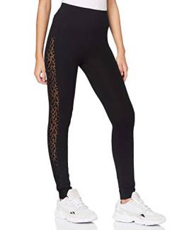 Urban Classics Damen Ladies Flock Lace Stripe Leggings, Black, 4XL von Urban Classics