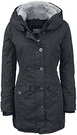 Urban Classics Damen Ladies Garment Washed Long Parka, Schwarz (Black 00007), XXXX-Large von Urban Classics