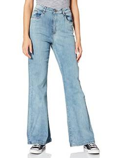 Urban Classics Damen Ladies High Waist Flared Denim Pants Hose, Tinted Light Blue Washed, 27 von Urban Classics