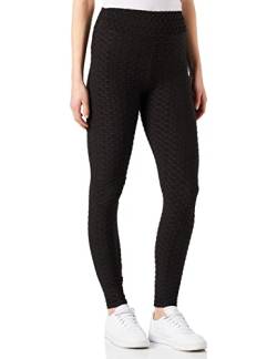 Urban Classics Damen Ladies High Waist Honeycomb Leggings, Black, 5XL von Urban Classics