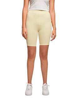 Urban Classics Damen Ladies High Waist Lace Inset Cycle Yoga-Shorts, softyellow, XL von Urban Classics