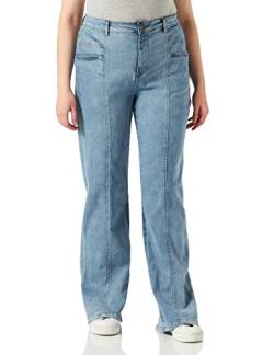 Urban Classics Damen Ladies High Waist Straight Slit Denim Pants Hose, tintedlightbluewashed, 26 von Urban Classics