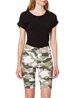 Urban Classics Damen Ladies High Waist Tech Cycle Yoga-Shorts, duskrose camo, XS von Urban Classics