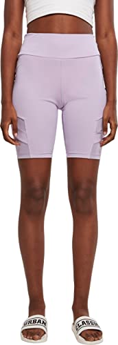 Urban Classics Damen Ladies High Waist Tech Mesh Cycle Shorts, Lilac, XL von Urban Classics