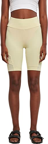 Urban Classics Damen Ladies High Waist Tech Mesh Cycle Shorts, softyellow, XL von Urban Classics