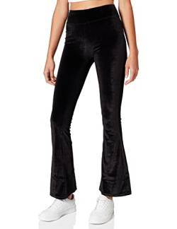 Urban Classics Damen Ladies High Waist Velvet Boot Cut Leggings, Black, XS von Urban Classics