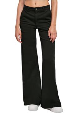 Urban Classics Damen TB5453-Ladies High Waist Wide Leg Chino Pants Hose, Black, 28 von Urban Classics