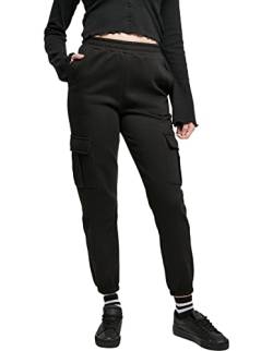 Urban Classics Damen Ladies High Waits Cargo Sweat Pants Trainingshose, Black, 4XL von Urban Classics