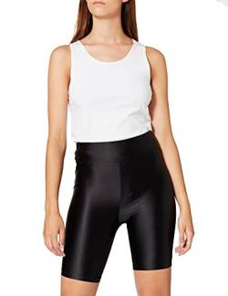 Urban Classics Damen Ladies Highwaist Shiny Metallic Cycle Shorts black M von Urban Classics