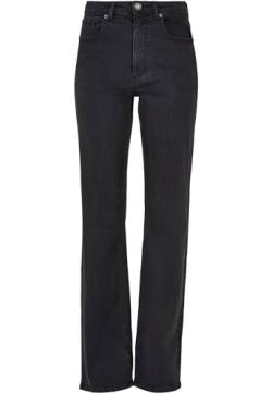 Urban Classics Damen TB5467-Ladies Highwaist Straight Slit Denim Pants Hose, Black Washed, 26 von Urban Classics