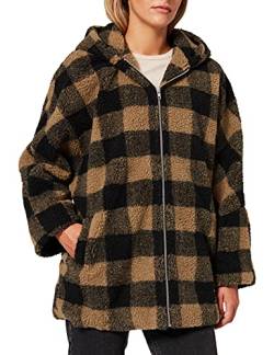 Urban Classics Damen TB3056-Ladies Hooded Oversized Check Sherpa Jacket Jacke, softtaupe/Black, XL von Urban Classics