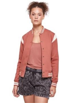 Urban Classics Damen Ladies Inset College Sweat Jacket Jacke, Terracotta/whitesand, 42 von Urban Classics