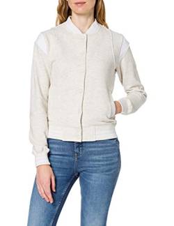 Urban Classics Damen TB2618-Ladies Inset Sweat Jacket College-Jacke, lightgrey/White, S von Urban Classics