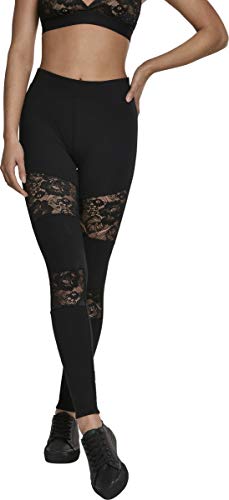 Urban Classics Damen Ladies Laces Inset Leggings Schwarz (Black 00007) 4XL von Urban Classics