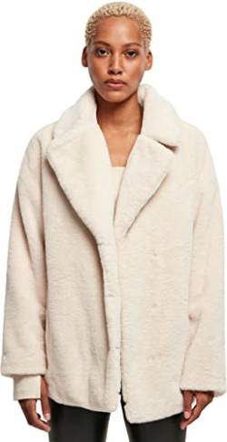 Urban Classics Damen TB5434-Ladies Lapel Teddy Jacket Jacke, whitesand, S von Urban Classics