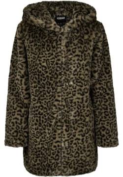 Urban Classics Damen Ladies Leo Teddy Coat Mantel, Mehrfarbig (Dark-Olive 02269), XXXXX-Large (Herstellergröße: 5XL) von Urban Classics