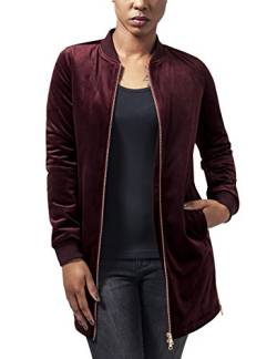 Urban Classics Damen Ladies Long Velvet Jacket Jacke, Burgundy, XS von Urban Classics