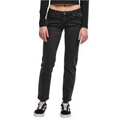 Urban Classics Damen Ladies Low Waist Straight Denim Pants Hose, Black Washed, 31 von Urban Classics