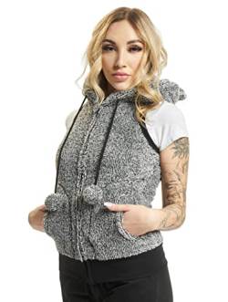 Urban Classics Damen Ladies Melange Teddy Vest Indoor Weste, Mehrfarbig (Blk/Wht 00050), Small von Urban Classics