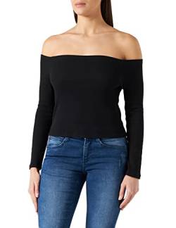Urban Classics Damen Ladies Off Shoulder Rib Longsleeve T-Shirt, Black, XL von Urban Classics