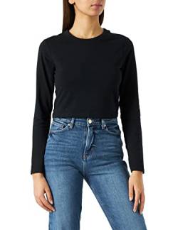 Urban Classics Damen Ladies Organic Cropped Longsleeve T-Shirt, Black, S von Urban Classics