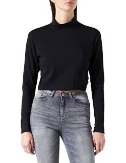 Urban Classics Damen Ladies Organic Cropped Turtelneck Longsleeve T-Shirt, Black, 3XL von Urban Classics
