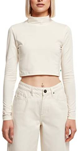 Urban Classics Damen Ladies Organic Cropped Turtelneck Longsleeve T-Shirt, whitesand, L von Urban Classics